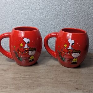 Snoopy Peanuts Tis The Season Woodstock Charlie Brown Christmas Coffee Mugs 2014